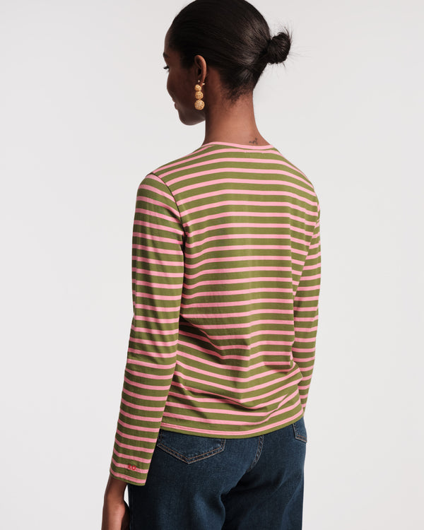 Frances Valentine Long Sleeve Striped Tee Shirt
