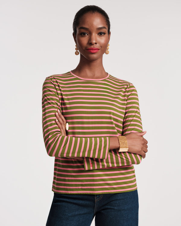 frances valentine Long Sleeve Striped Tee Shirt