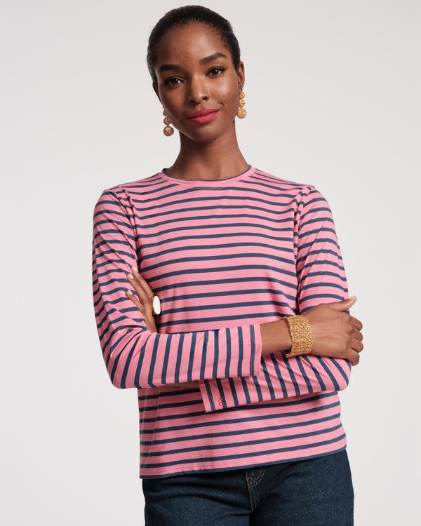 Frances Valentine Long Sleeve Striped Tee Shirt