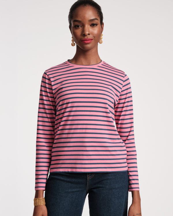 frances valentine Long Sleeve Striped Tee Shirt