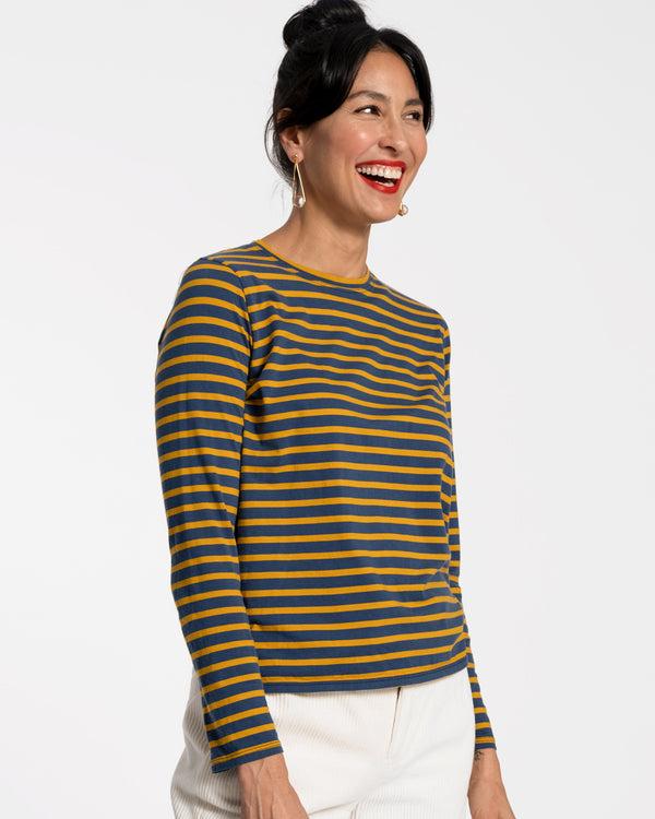 Frances Valentine Long Sleeve Striped Tee Shirt