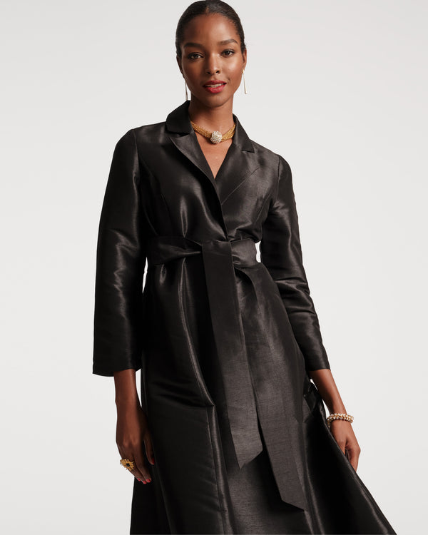 Frances Valentine Lucille Dupioni Wrap Dress