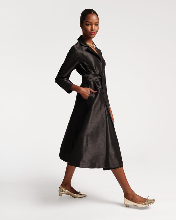 Frances Valentine Lucille Dupioni Wrap Dress