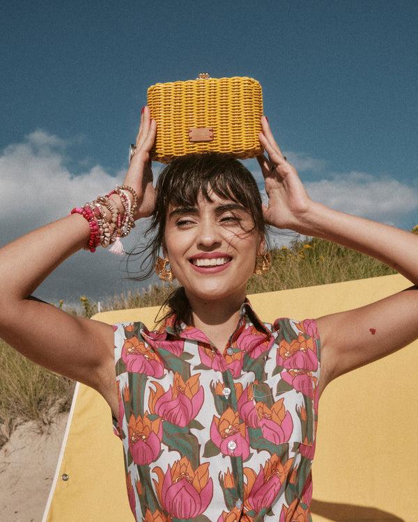 Frances Valentine Paige Wicker Clutch