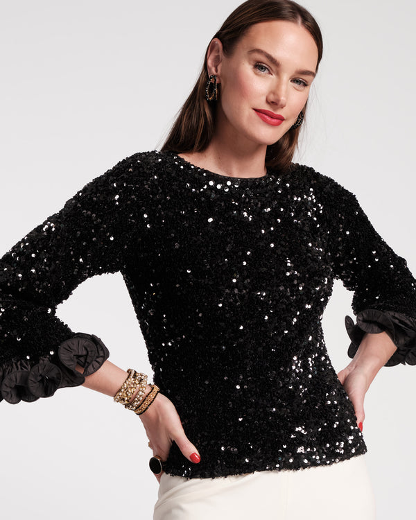 Frances Valentine Plaza Top Sequin