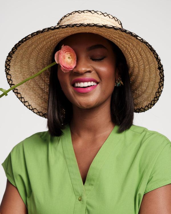 frances valentine Rollable Raffia Visor