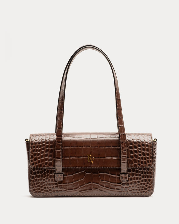 frances valentine Small Slim Croc Tote Bag