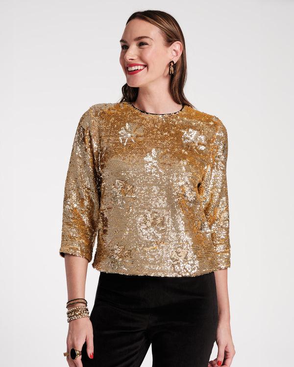frances valentine Taylor Sequin Top