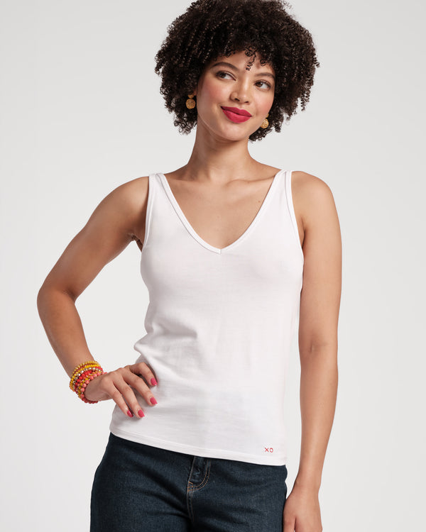 Frances Valentine V Neck Pima Tank