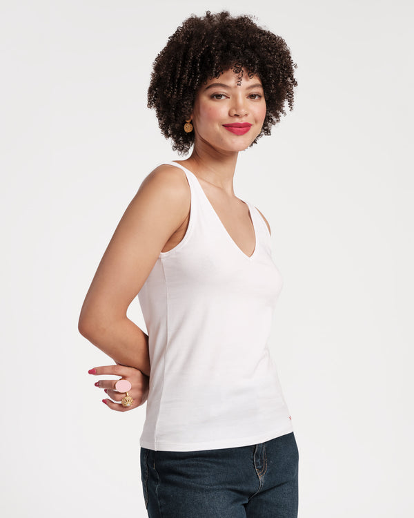 frances valentine V Neck Pima Tank