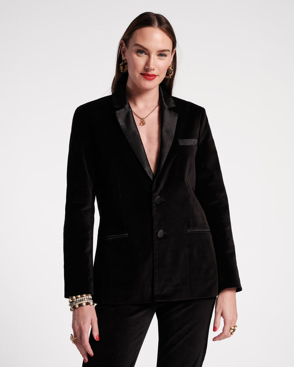 frances valentine Velvet Tuxedo Jacket