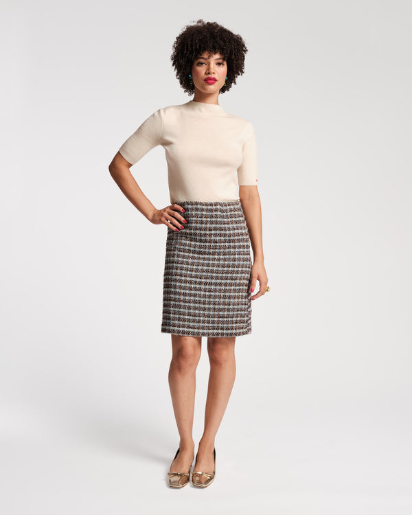 Frances Valentine Wool Plaid Pencil Skirt