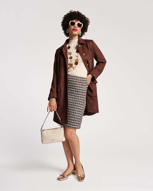 frances valentine Wool Plaid Pencil Skirt
