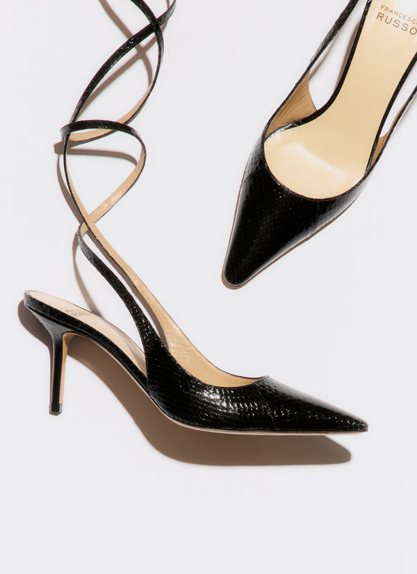 Francesco Russo R1P1003 Sling Back Black