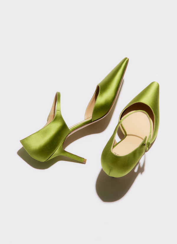 Francesco Russo R1P1005 Pump Chartreuse Satin