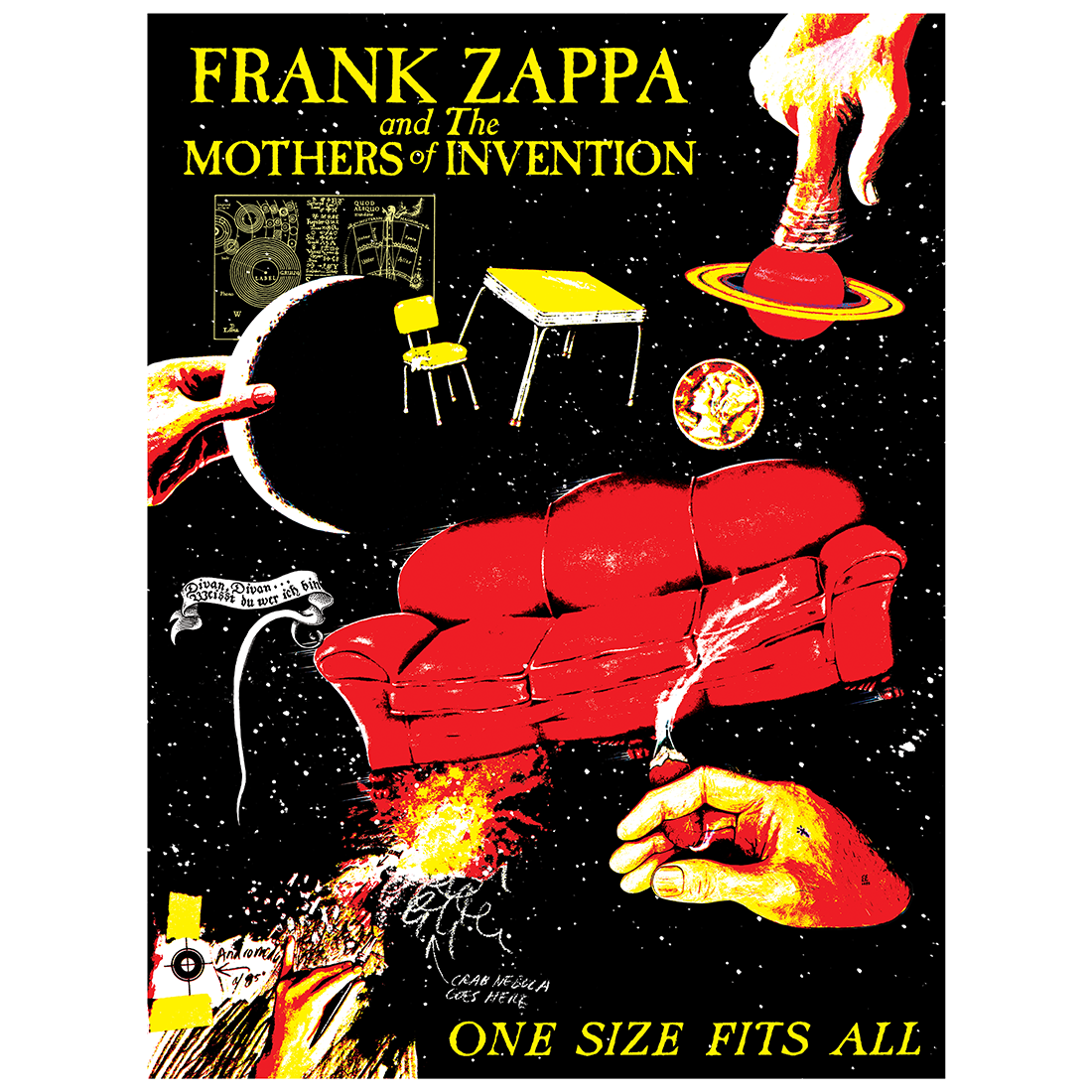 frank zappa One Size Fits All Blacklight Poster