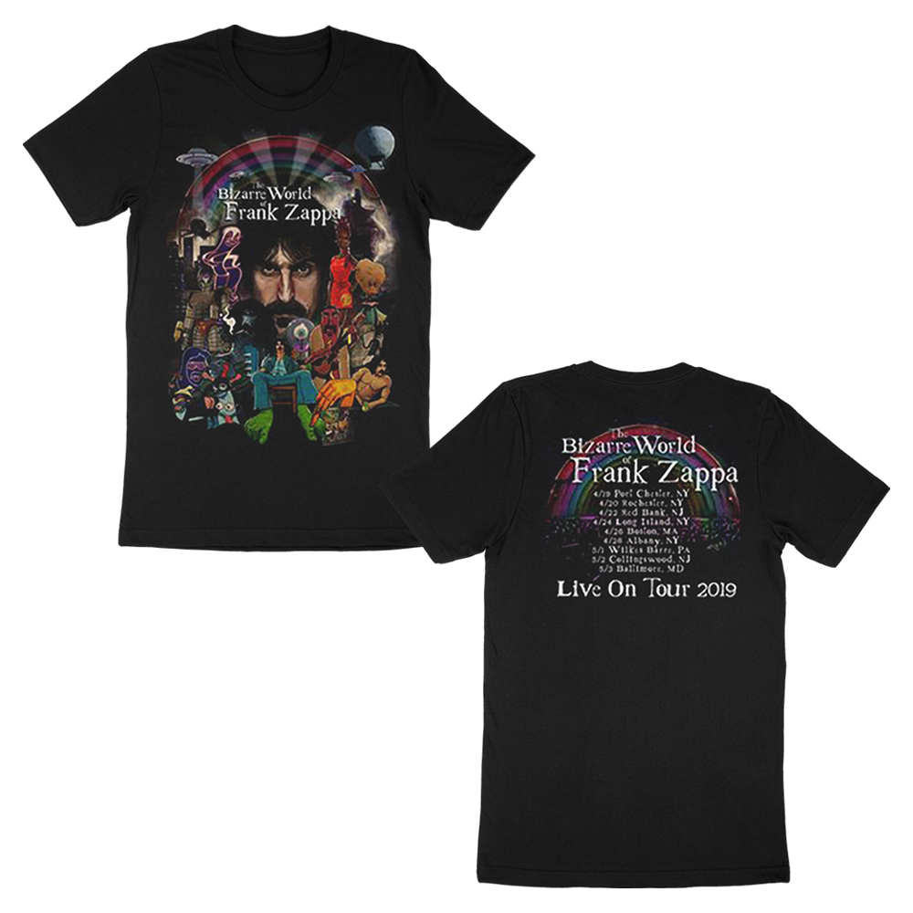 frank zappa The Bizarre World of Frank Zappa 2019 Tour T-Shirt (Black)