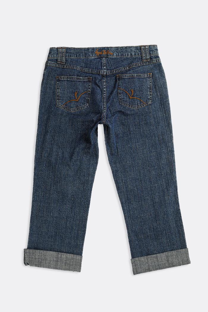 Frankie Deadstock Apple Bottom Gold Embroidered Denim Capris - W30