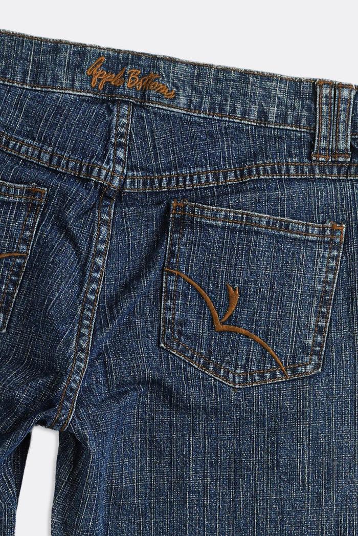 Frankie Deadstock Apple Bottom Gold Embroidered Denim Capris - W30