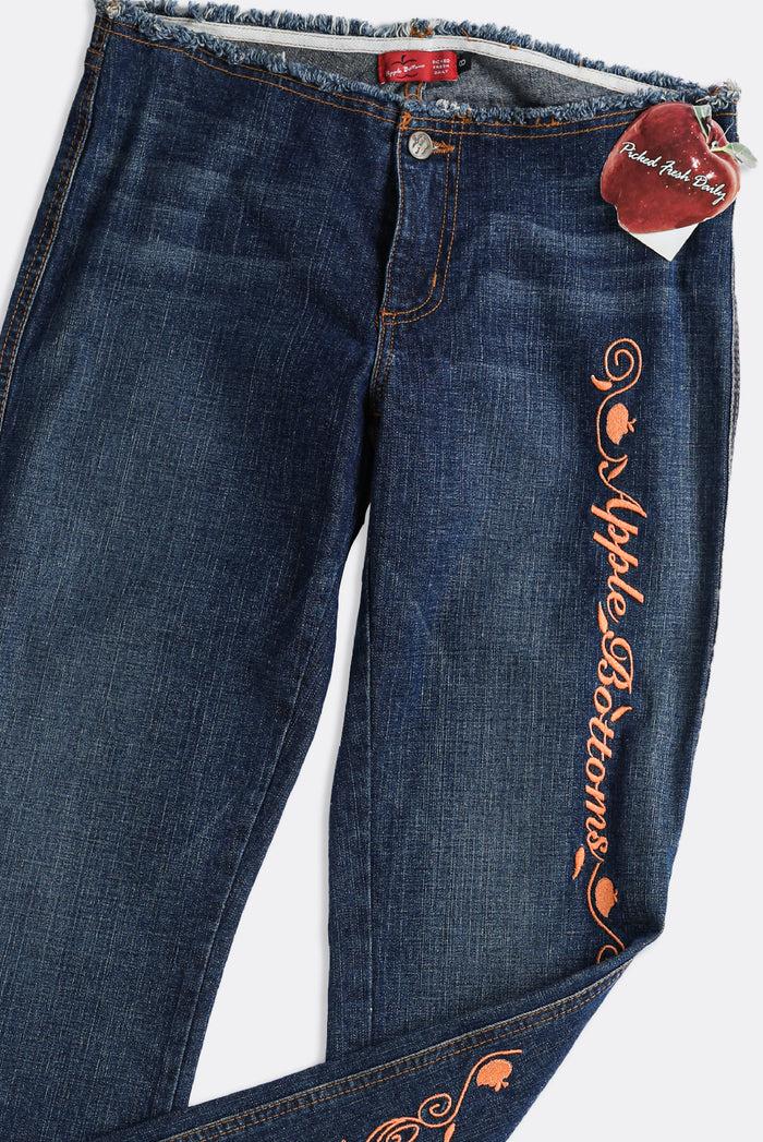 Frankie Deadstock Apple Bottom Orange Embroidered Denim Pants - W32