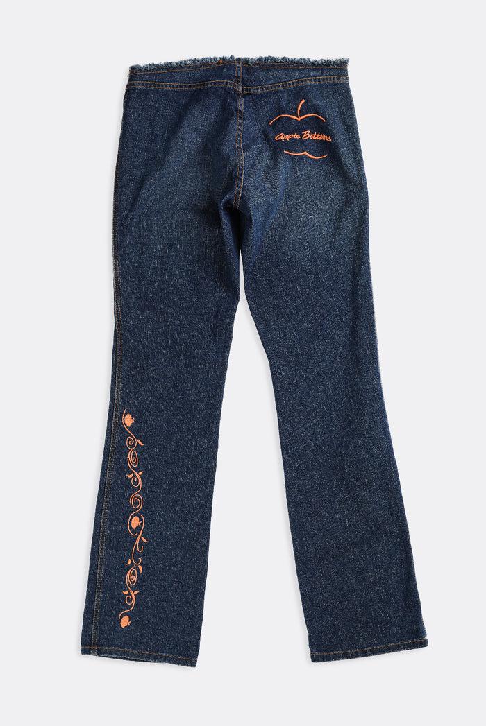 Frankie Deadstock Apple Bottom Orange Embroidered Denim Pants - W32