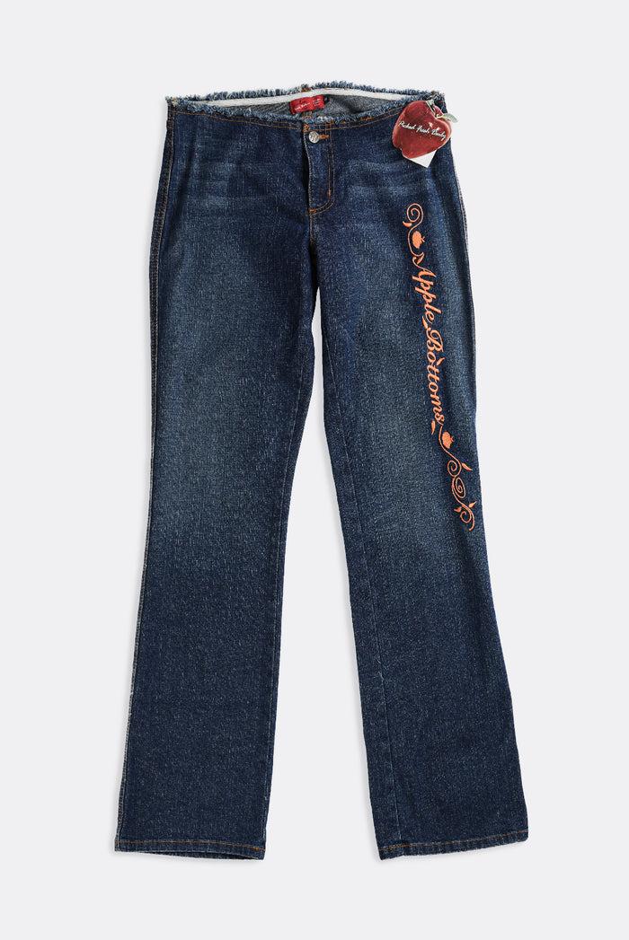 frankie Deadstock Apple Bottom Orange Embroidered Denim Pants - W32