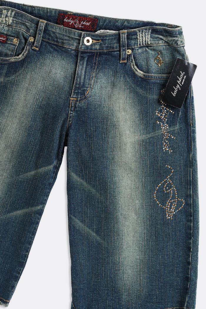 Frankie Deadstock Baby Phat Bedazzled Denim Shorts - W31