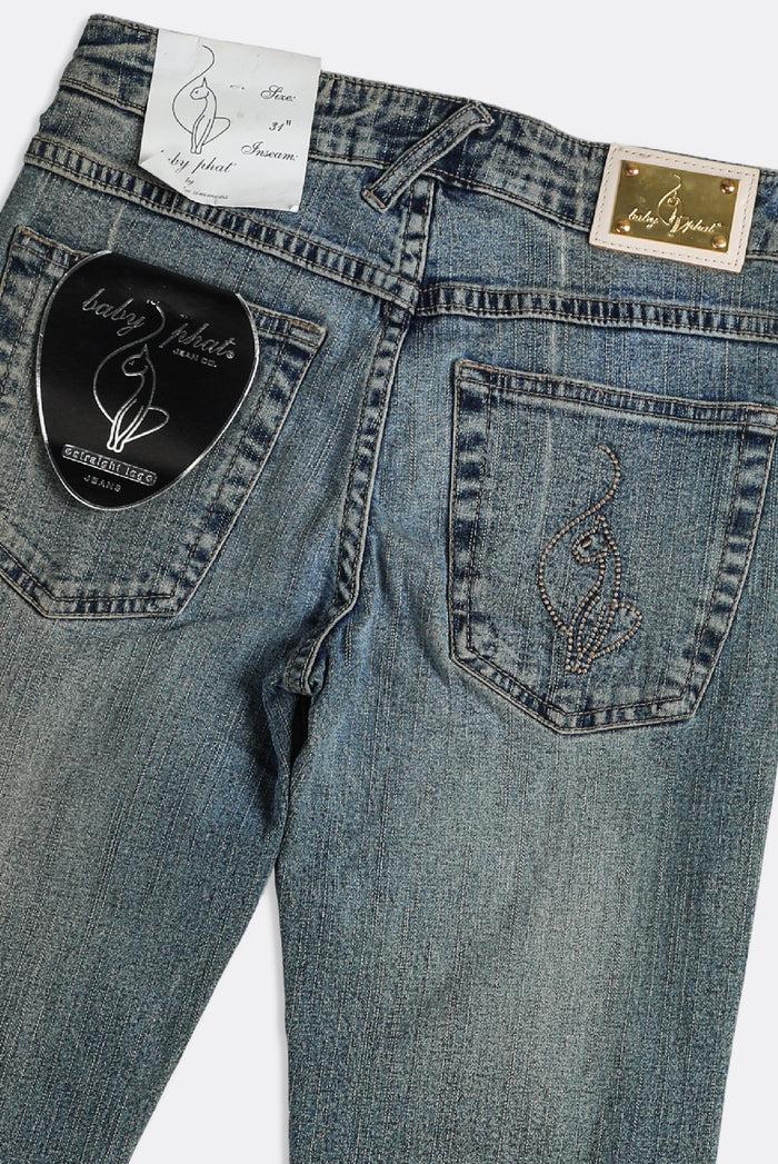 Frankie Deadstock Baby Phat Checkered Denim Pants - W26 W28 W29 W31