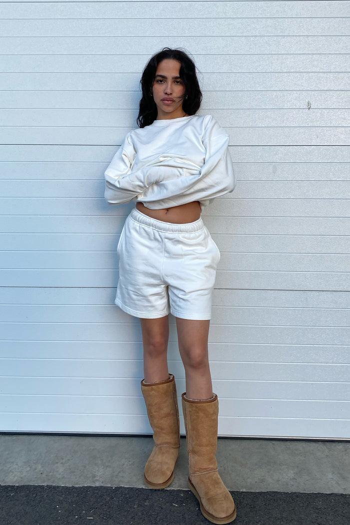 frankie Frankie 100% Organic Cotton Sweatshorts - WHITE