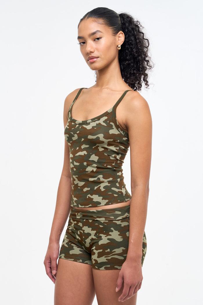 frankie Camo Tank Top - Olive