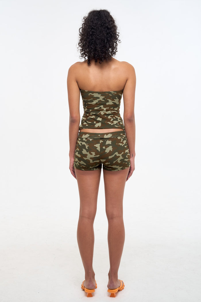 Frankie Camo Tube Top - Olive