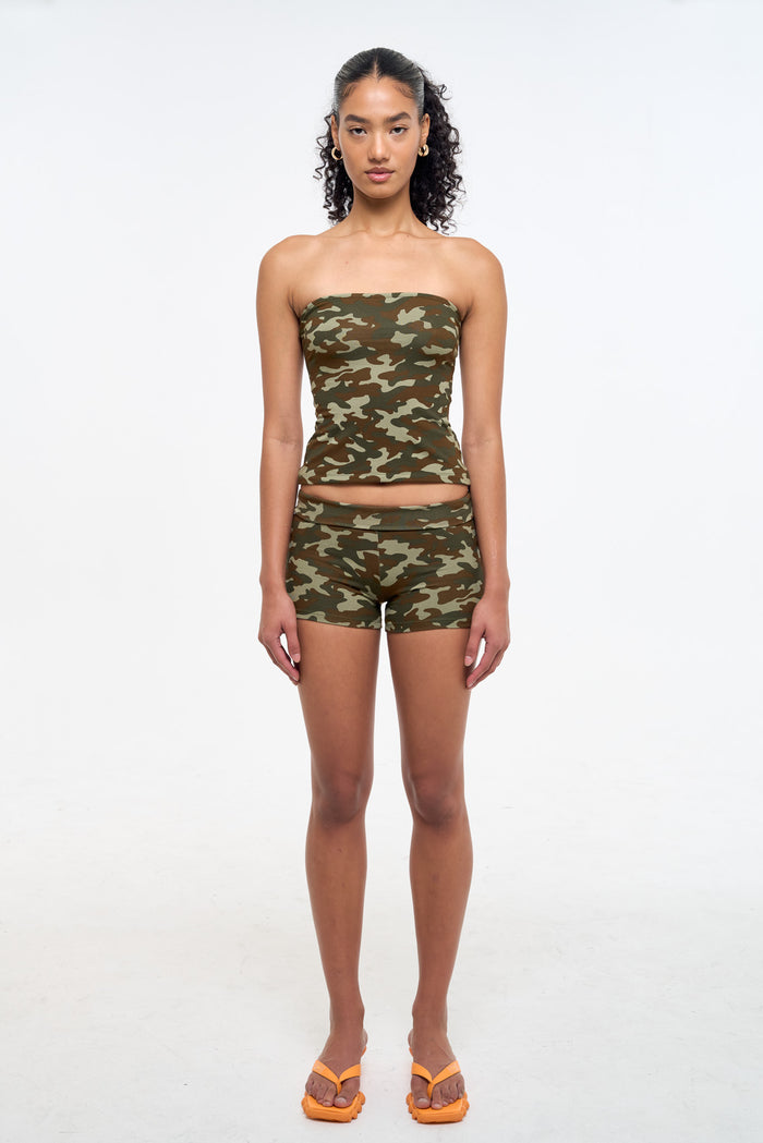 frankie Camo Tube Top - Olive
