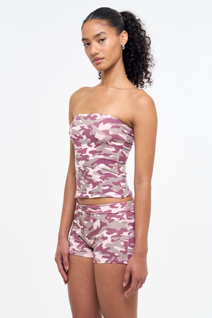 Frankie Camo Tube Top - Pink