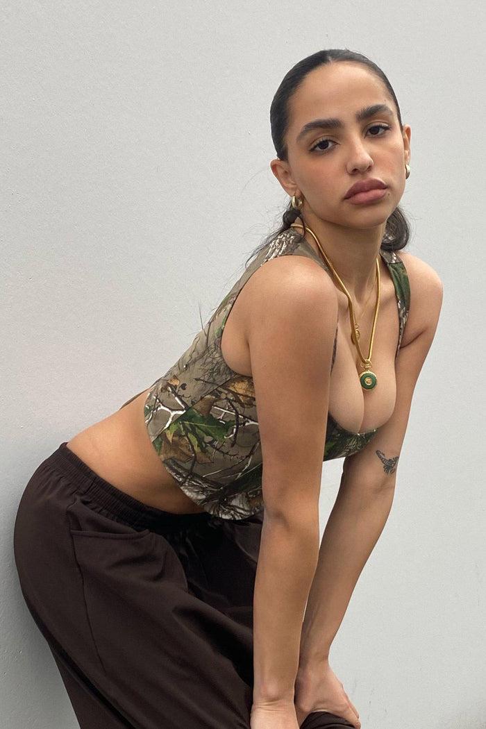 frankie Deadstock Tree Camo Corset - XXL