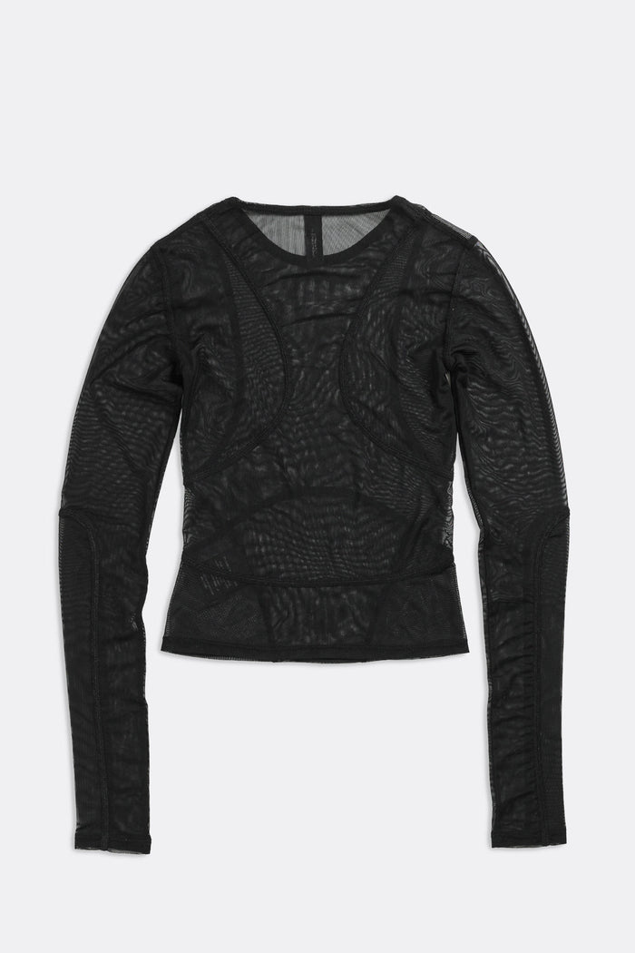 Frankie Recycled Black Mesh Top