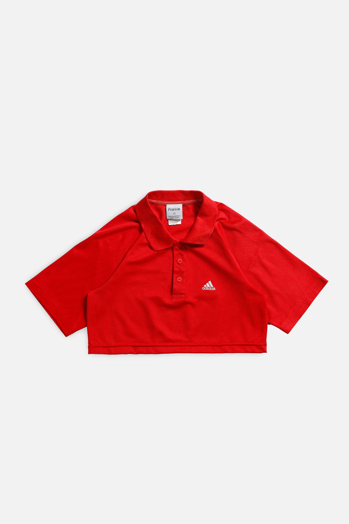 frankie Rework Adidas Crop Collared Tee - XS