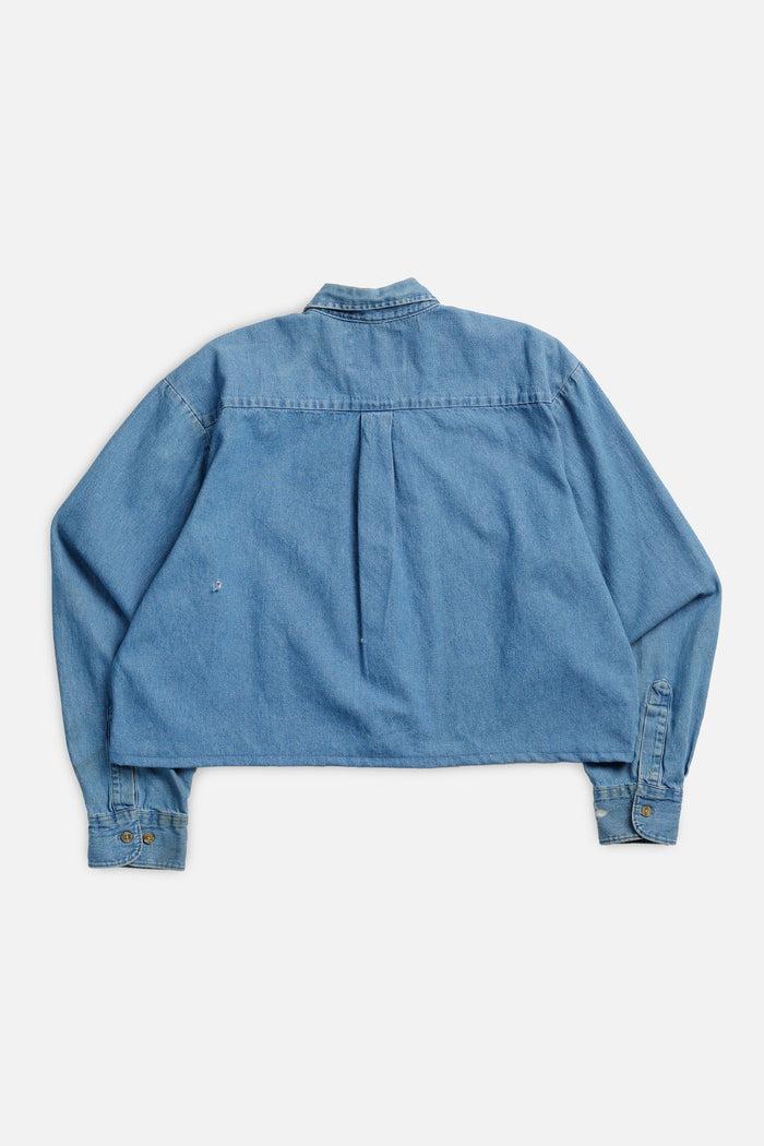 Frankie Rework Chambray Waist Crop - L