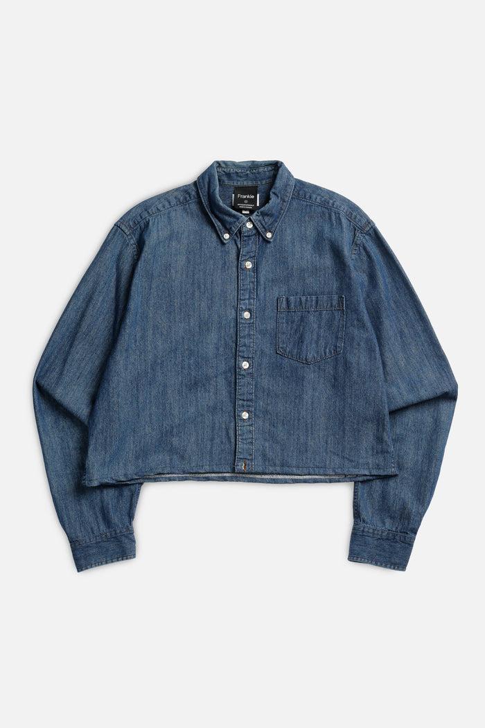 frankie Rework Chambray Waist Crop - M