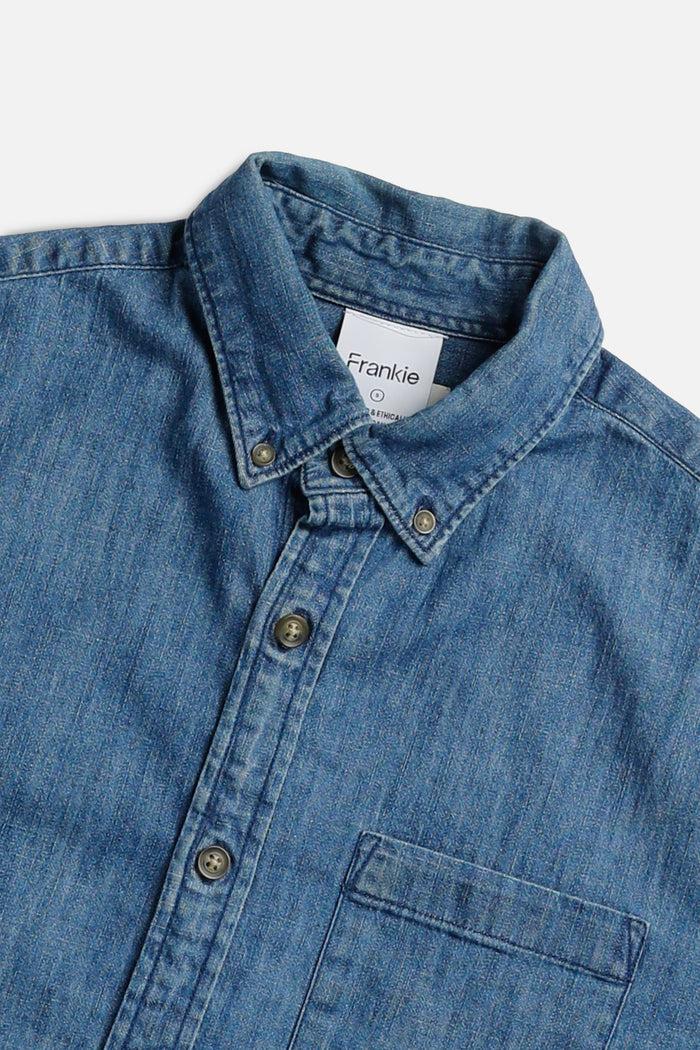 Frankie Rework Chambray Waist Crop - S