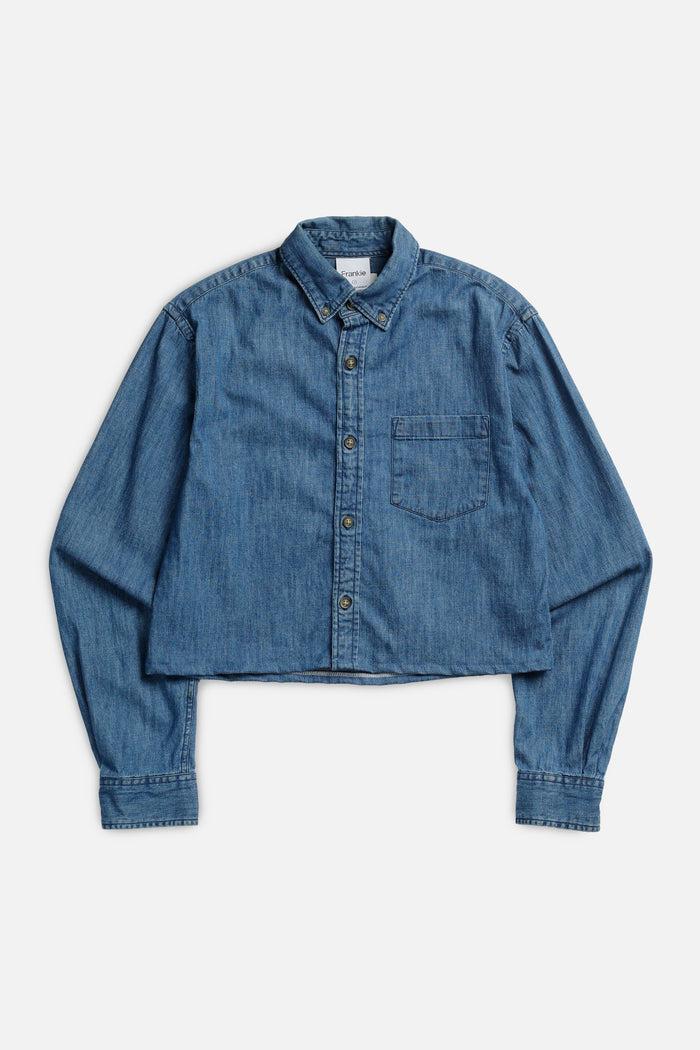 frankie Rework Chambray Waist Crop - S