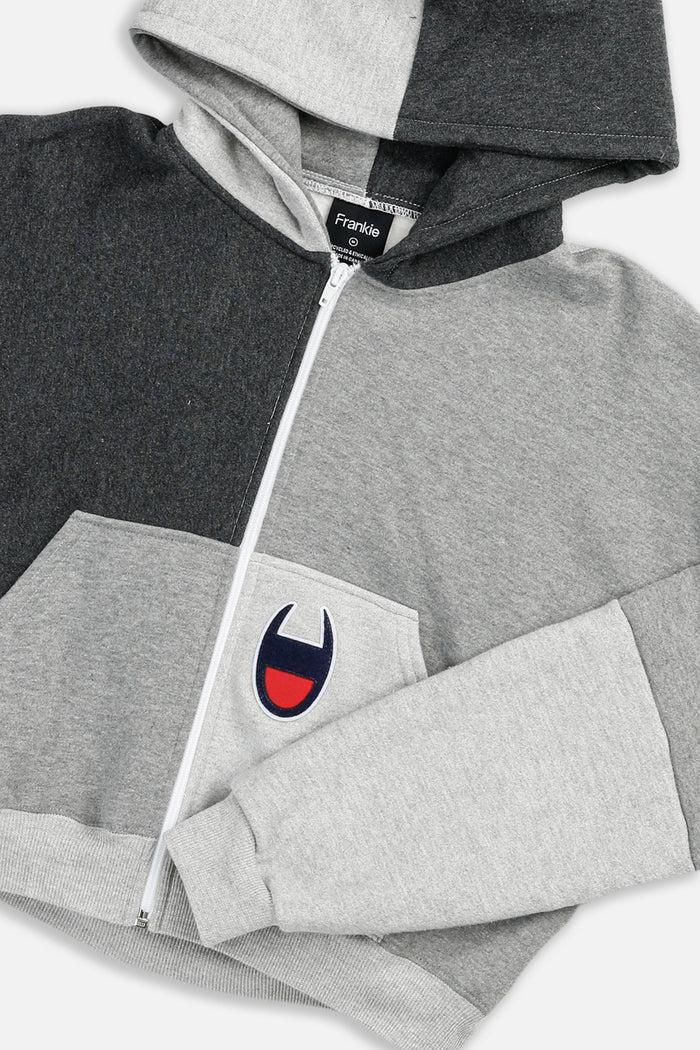 Frankie Rework Champion Crop Zip Hoodie - M