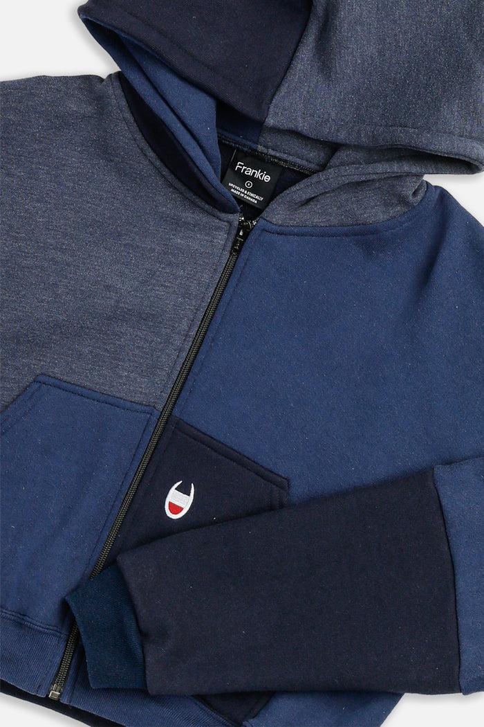 Frankie Rework Champion Crop Zip Hoodie - S