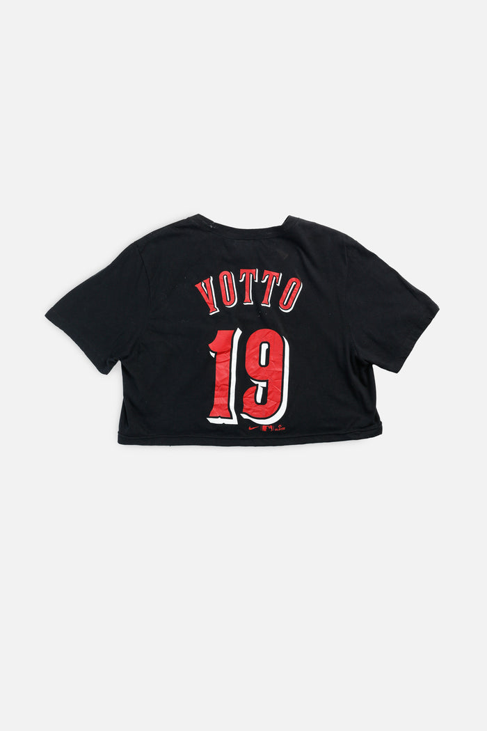 Frankie Rework Cincinnati Reds MLB Crop Tee - L