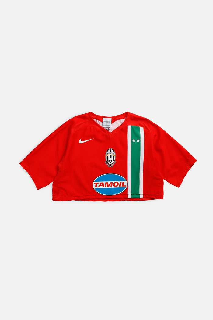 frankie Rework Crop Juventus Soccer Jersey - M