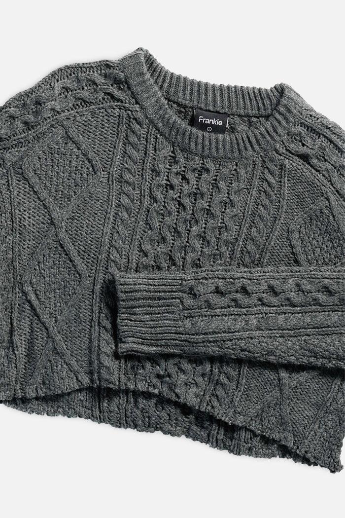Frankie Rework Crop Knit Sweater - L