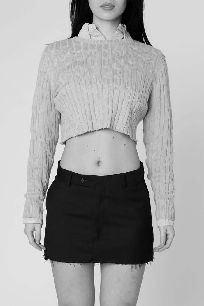 Frankie Rework Crop Knit Sweater - XL