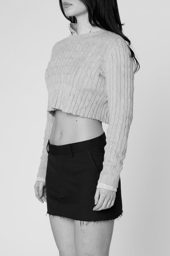 Frankie Rework Crop Knit Sweater - XXL