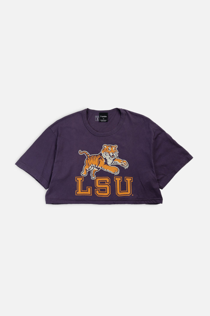 frankie Rework LSU Tigers Crop Tee - L