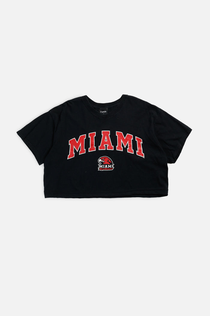 frankie Rework Miami Redhawks NCAA Crop Tee - L