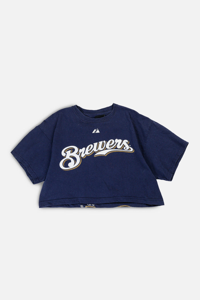 frankie Rework Milwaukee Brewers MLB Crop Tee - S